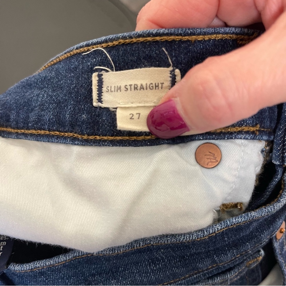 Madewell Slim Straight 27 Blue Denim Jeans *H0305 - Picture 5 of 7